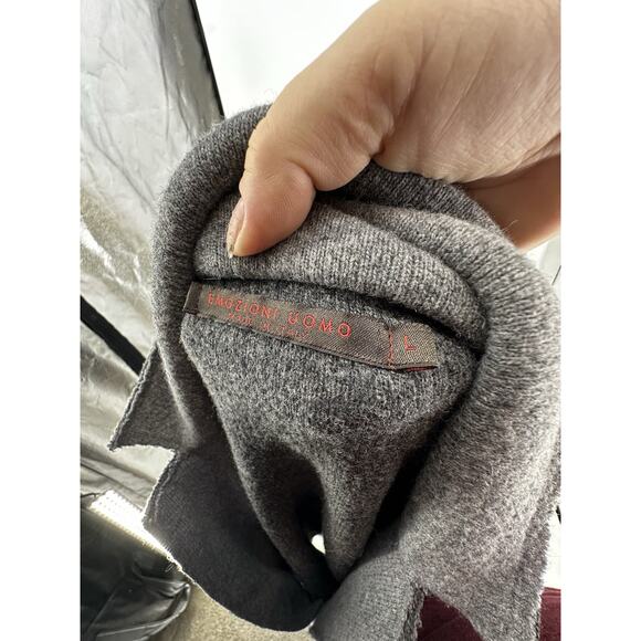 Emozioni Uomo Large Men Italy Wool Blend Sweater Blazer Gray 2 Button CLTs - Picture 4 of 8